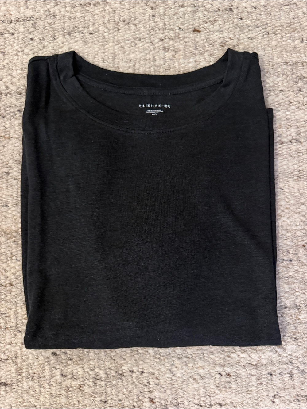 Eileen Fisher Organic Linen Long sleeve Tee- Large